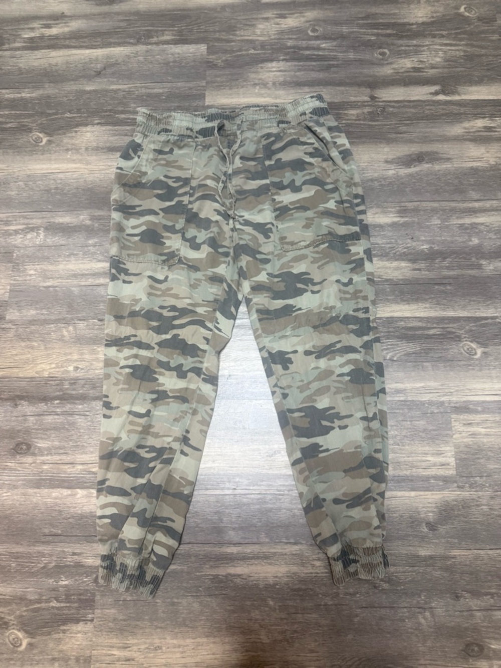 Camo Jogger Pants - Green Woodland Print